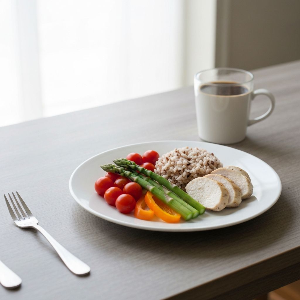Ausgewogene Mahlzeit auf einem Teller